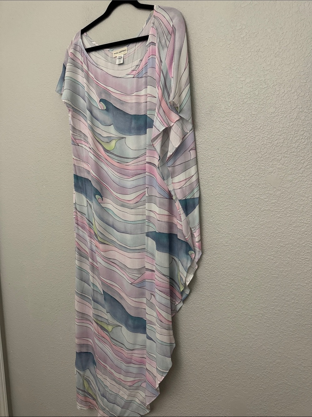Mara Hoffman Swim One Shoulder Dashiki Waves Caftan Cover-Up OS One Size - Picture 6 of 12